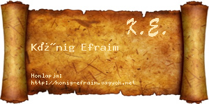 Kőnig Efraim névjegykártya
